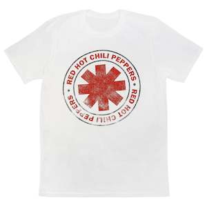 Red Hot Chili Peppers: Red Hot Chili Peppers - Asterisk Distressed - White T-Shirt