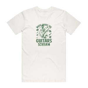 Guitar T Shirts: Guitar Scream - Music T-Shirt - Natural