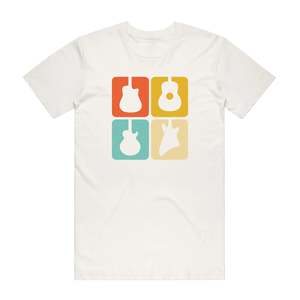 Guitar T Shirts: Guitar Squares - Music T-Shirt - Natural
