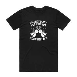 Guitar T Shirts: Clap On 1 And 3 - Music T-Shirt - Black