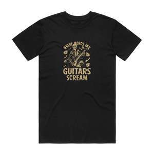 Guitar T Shirts: Guitar Scream - Music T-Shirt - Black