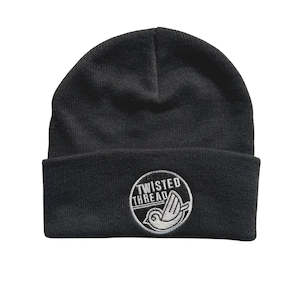 Headwear: Twisted Thread - Circle Logo Black Beanie