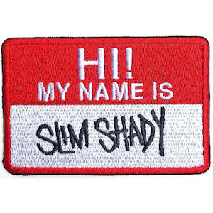 Eminem Patch - Slim Shady Name Badge (Iron On)