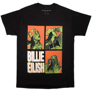 Billie Eilish: Billie Eilish - Retro Photos Logo - Black T-Shirt