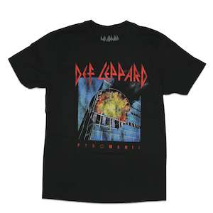 Def Leppard - Pyromania Red (Final Run) - Black T-Shirt