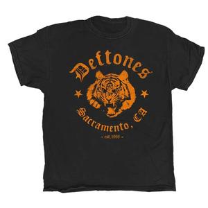 Deftones T Shirts: Deftones - Tiger - Black Vintage T-shirt
