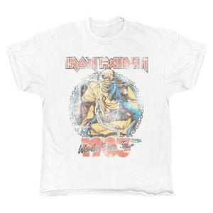 Vintage Band T Shirts: Iron Maiden - Piece of Mind Tour 83 - White Vintage T-shirt