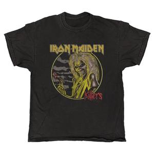 Vintage Band T Shirts: Iron Maiden - Killers Recoloured with Clouds - Black Vintage T-shirt