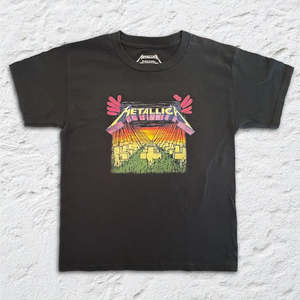 Kids Band T Shirts: Metallica - Master of Puppets Cartoon - Kids Black T-shirt