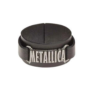 Metal T Shirts: Metallica - Logo - Leather Wrist Strap