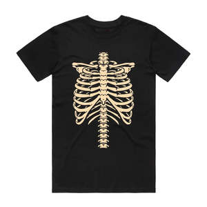 Halloween T Shirts: Rib Cage - Halloween T-Shirt - Black