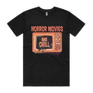 Horror Movies and Chill T-Shirt - Halloween T-Shirt - Black