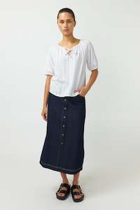 Ladies Blouse: Kate Sylvester Cross-stitched Top White