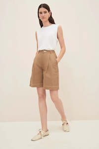 ladies shorts: Kowtow Journey Shorts Earth Denim