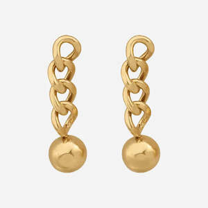 Gallivant Jewellery Cuban Chain Ball  Earrings