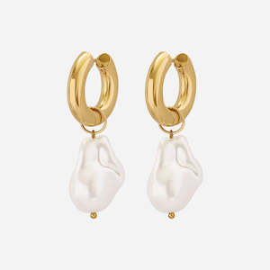 Gallivant Jewellery Freshwater Pearl Hoop Earrings