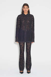 Hansen Gretel: Hansen & Gretel Jude Lace Shirt Black