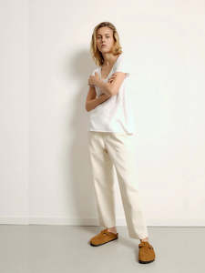 American Vintage Jacksonville T-Shirt V Neck White