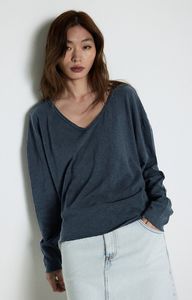 American Vintage  Sonoma Vneck LS Top Vintage Navy Blue