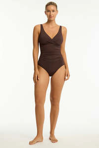 Sea Level Cross Front Multifit One Piece Cocoa
