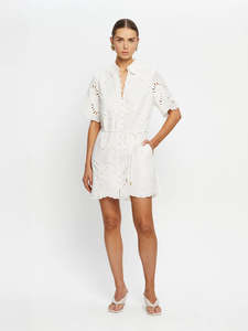 Kivari: Kivari Danielle Mini Shirt Dress Ivory