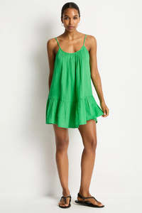 Sea Level Swimwear: Sea Level Sunset Short Sundress Kelly Green