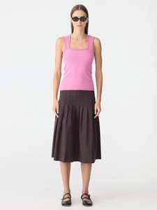 Bassike: Bassike Low Scooped Rib Tank Bosenberry
