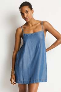 Sea Level Denim Surf Shift Short Dress