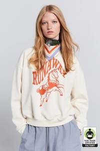 Karen Walker Runaway Carousel Sweatshirt Ecru/Tangerine