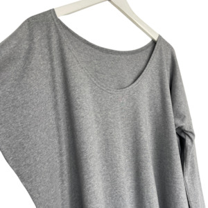 Tee: Long sleeve reversible tee grey marle