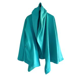 jacket: Draped Hoodie Aquamarine Sweatshirting