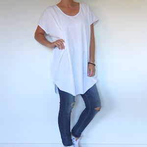 All: Circular Tee Round Neck White Organic Cotton