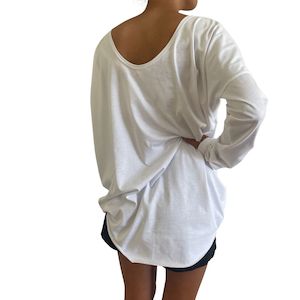 All: TWO DAUGHTERS - oversized long sleeve reversible organic cotton tshirt - white