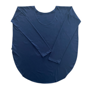 TWO DAUGHTERS - oversized long sleeve reversible organic cotton tshirt - navy