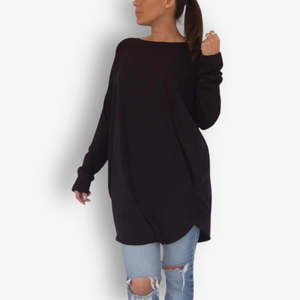 TWO DAUGHTERS REVERSIBLE LS CIRCULAR TSHIRT BLACK (IMPERFECT)