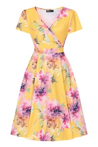 Lady Vintage: Lilac and Sunshine Lyra Dress - Size 8 only