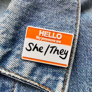 She/They Pronouns Pin