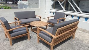 Outdoor Furniture: Outdoor Deep Seat Set - Teak Wood