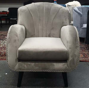 Armchairs: Walter Occasional Armchair - Walnut Velvet