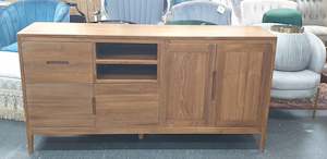 Console Hall Tables: Retro Teak Buffet/Side Table