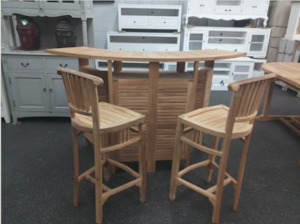 TEAK WOOD - BAR CABINET EXTENSION TABLE (Chairs not included)