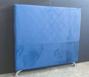 Items On Sale: Wilson Headboard - Double Size - Navy Blue Velvet - CLEARANCE PRICE