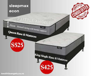Mattress: Queen Base & Mattress- SleepMax ECON Mattress - Bonnell Spring