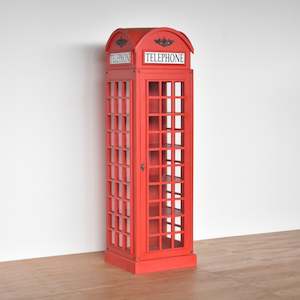 TELEPHONE BOOTH DISPLAY /DRINKS CABINET  (Vintage - Red)