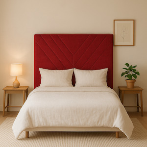 Lily Headboard - King Single Size - Red Fabric