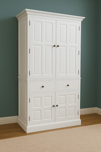 Solid Mahogany Wardrobe - Free Standing - White