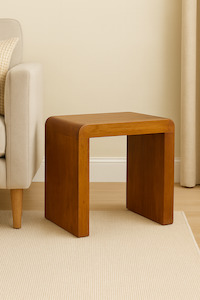 Solid Wood Stool/Side Table – Handcrafted Design - Suar Wood