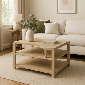 Living Zone: Coffee Table - Mindi Wood - Floor Model (Clearance Price)
