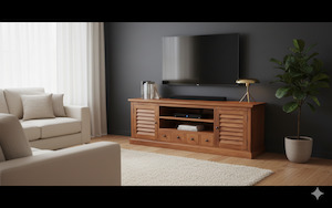 Living Zone: Entertainment/ TV Unit - Natural Wax Finish