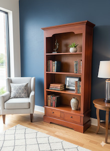 Display Cabinets: Classic Solid Wood Display Unit with Drawers – Factory Seconds